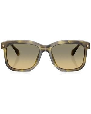 Moncler Valaire Rectangle-Frame Sunglasses - Brown