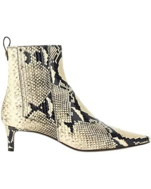 Roberto Festa Printed-Leather Ankle Boots - Natural