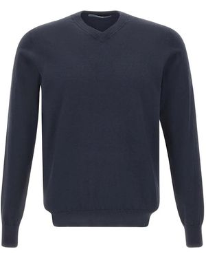 People Of Shibuya Semi Brighton V-Neck Knit - Blue