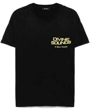 Willy Chavarria Divine Sounds Destroyed Tシャツ - ブラック