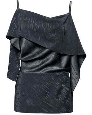 MM6 by Maison Margiela Ruffled Open Back Top - Black