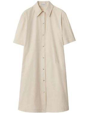 Burberry Mc Cie Shirt Dress With Clamps - Natural