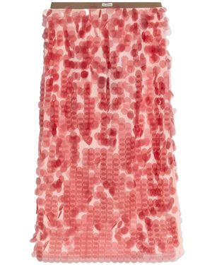 Munthe Bomi Sequin-Embellished Midi Skirt - Red