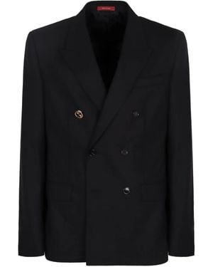 Gucci Double-Breasted Wool Jacket - Black