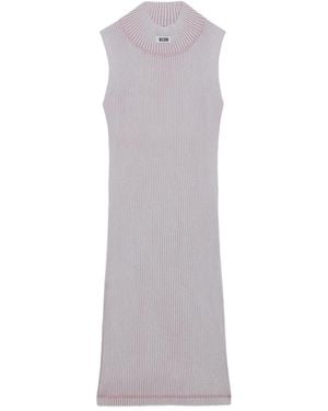 Gcds Midikleid Aus Geripptem Strick - Grau