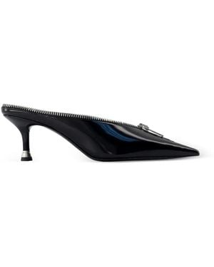 Alexander Wang Akila Zip Closed-Toe Mules - Black