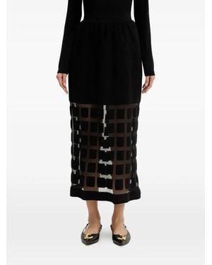 Liviana Conti Mildred Patterned Skirt - Black