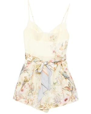 Zimmermann Floral-Tie Playsuit - White