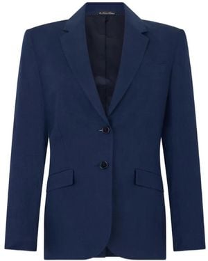Brooks Brothers Single-Breasted Linen Blazer - Blue