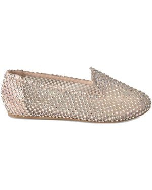 Le Silla Gilda Crystal-Embellished Mesh Ballet Flats - Gray