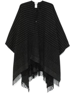 Peserico Pinstriped Poncho - Black