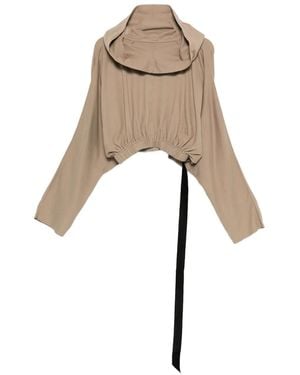Rick Owens Hoodie Met Elastische Afwerking - Naturel