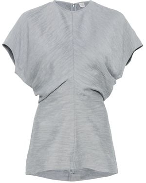 TOTEME Mistral Slouch-Waist Top - Gray