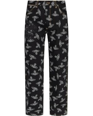 Vivienne Westwood Orb-Print Regular-Fit Jeans - Black