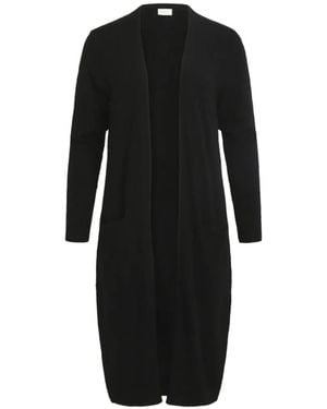 Vila Open-Front Longline Cardigan - Black