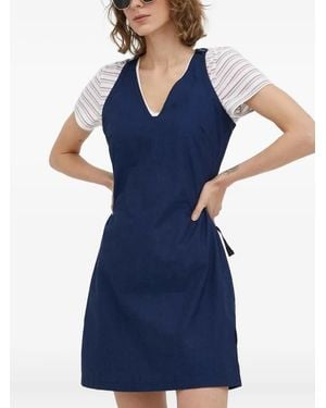 G-Star V-Neck Belted Mini Dress - Blue
