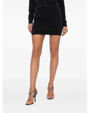 Alexander Wang Falda corta con apliques de strass - Negro