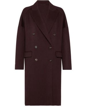 Brunello Cucinelli Double-Breasted Coat - Red