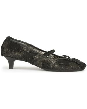 Ash Elodie Lace Court Shoes - Black
