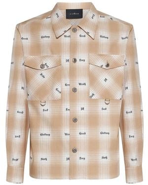 John Richmond Plaid-Check Shirt - Natural