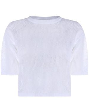 Antonelli Pointelle-Knit T-Shirt - White