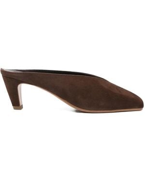 BIANCADI Square-Toe Leather Sandals - Brown