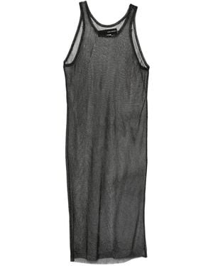 Isabel Benenato Jurk Met Ronde Hals - Grijs