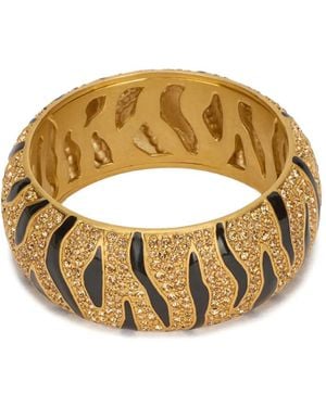 Roberto Cavalli Crystal-Embellished Tiger-Striped Bracelet - Metallic