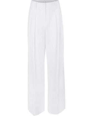Michael Kors Pleated Wide-Leg Pants - White