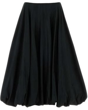 Balenciaga Bubble-Hem Midi Skirt - Black