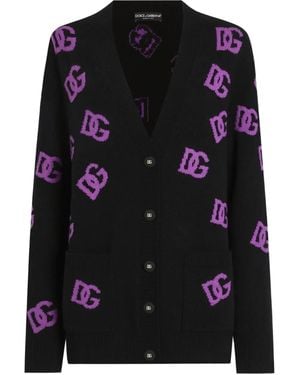Dolce & Gabbana Cárdigan con motivo del logo - Negro