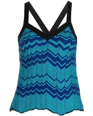 Wales Bonner Haut En Maille À Design Plissé - Bleu