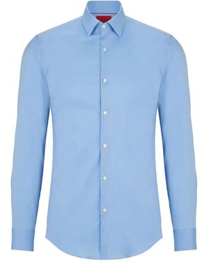 HUGO Long-Sleeve Cotton Shirt - Blue