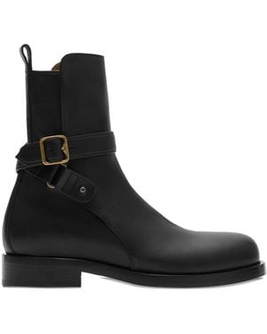 Burberry Leather Ledger Jodphur Boots - Black