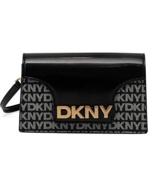 DKNY Logo-Plaque Satchel Bag - Black