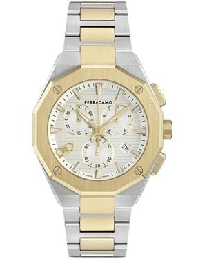 Ferragamo Edge Chrono 42Mm Watch - Metallic