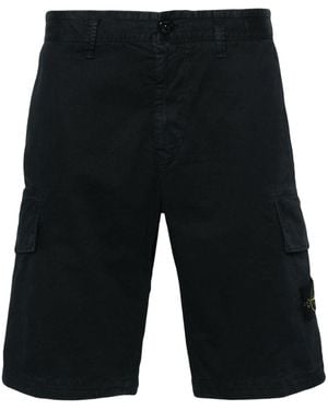 Stone Island Compass-Badge Cargo Shorts - Black