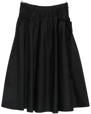 iBlues Elasticated Waist Midi Skirt - Black