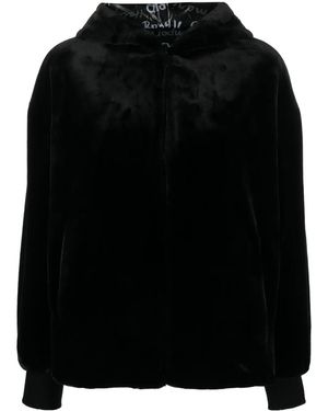 Emporio Armani Faux-fur Hooded Jacket - Black