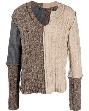 Dolce & Gabbana Cable Knit Jumper - Brown
