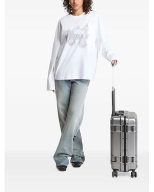 Off-White c/o Virgil Abloh Crystal Flower L/ Long-Sleeved T-Shirt - White
