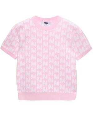 MSGM Camiseta estampada - Rosa