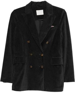 Circolo 1901 Double-Breasted Corduroy Jacket - Black