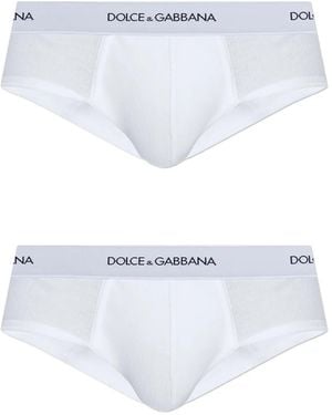 Dolce & Gabbana Logo-Waistband Briefs (Pack Of Two) - White