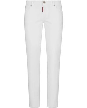 DSquared² Low-Rise Slim-Cut Jeans - White