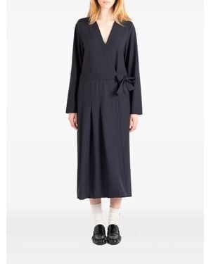 Societe Anonyme Jap Pleated Wrap-Style Midi Dress - Blue