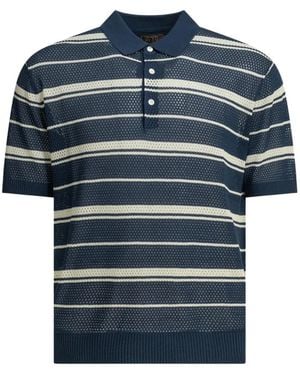 Beams Plus Polo De Punto Flojo A Rayas - Azul