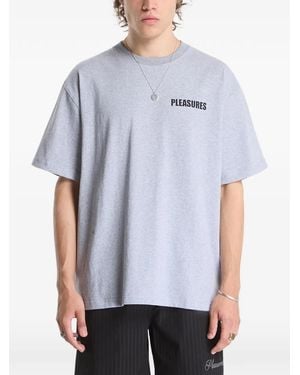 Pleasures Impact Logo-Print T-Shirt - Blue
