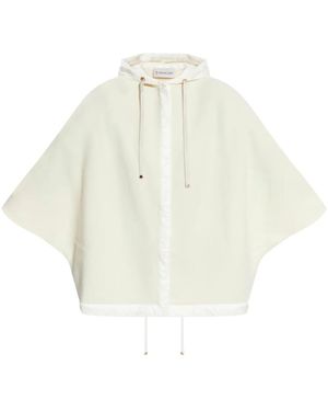 Moncler ロゴパッチ ポンチョ - ホワイト