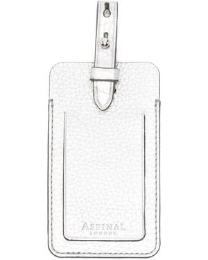 Aspinal of London Etiqueta de cuero - Blanco